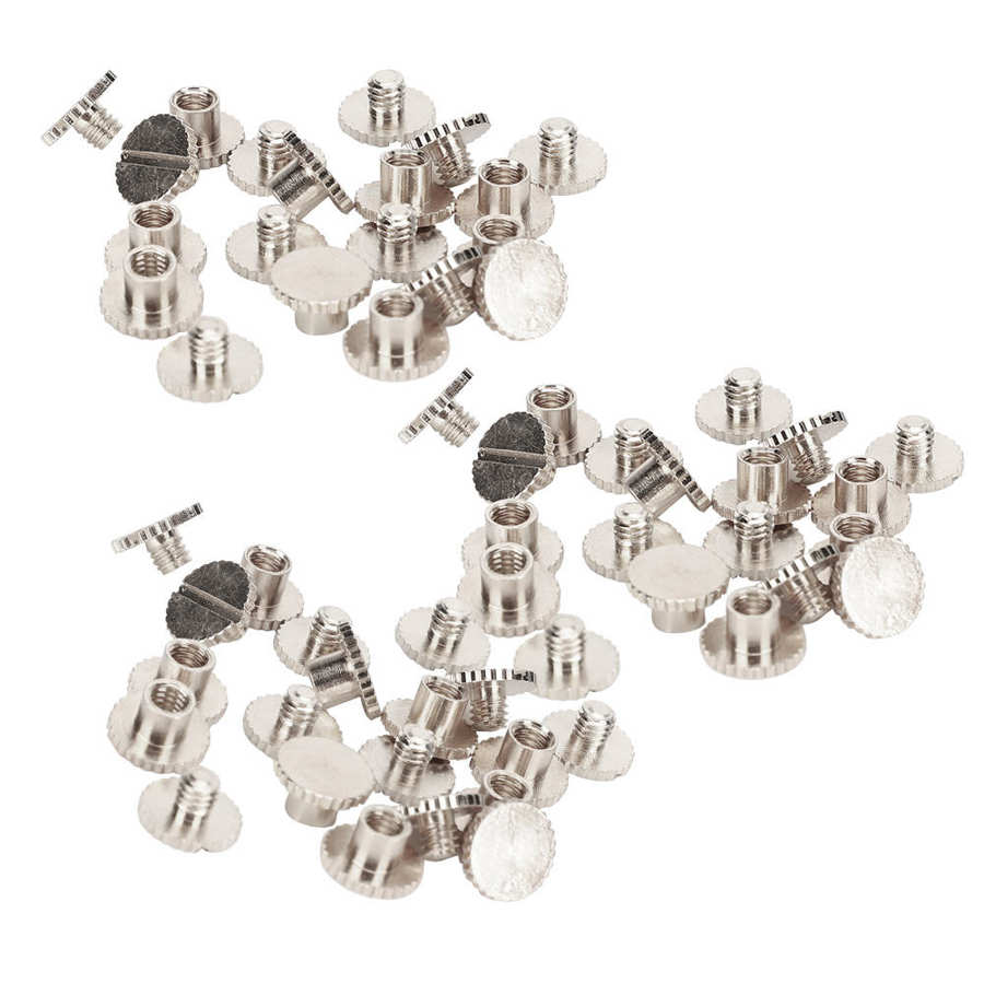 Remaches de latón para libros, accesorios planos de artesanía de cuero, remaches para manualidades, remaches sólidos, pernos, botón de decoración, 30 juegos: Silver