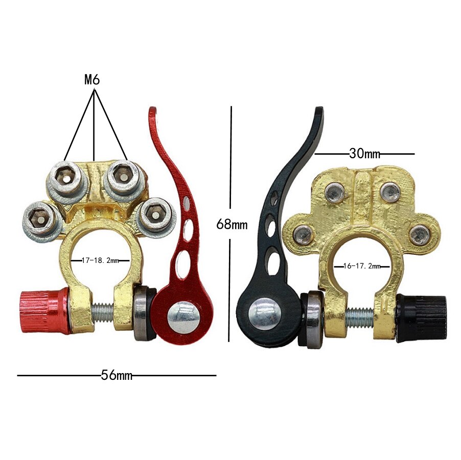 1 Pair Quick Disconnect Auto Cables Connectors Car Battery Bornes Main Cable Post Clamp Terminal Screw Connection For Car Truck