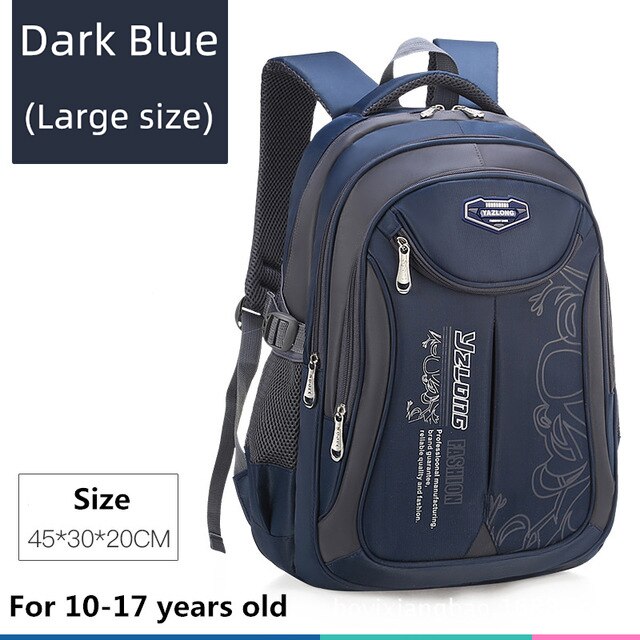 2022 plecak szkolny marki wodoodporne torby szkolne dla nastoletnich dziewcząt plecaki chłopięce o dużej pojemności Bookbag torby dziecięce tornister: dark blue-L
