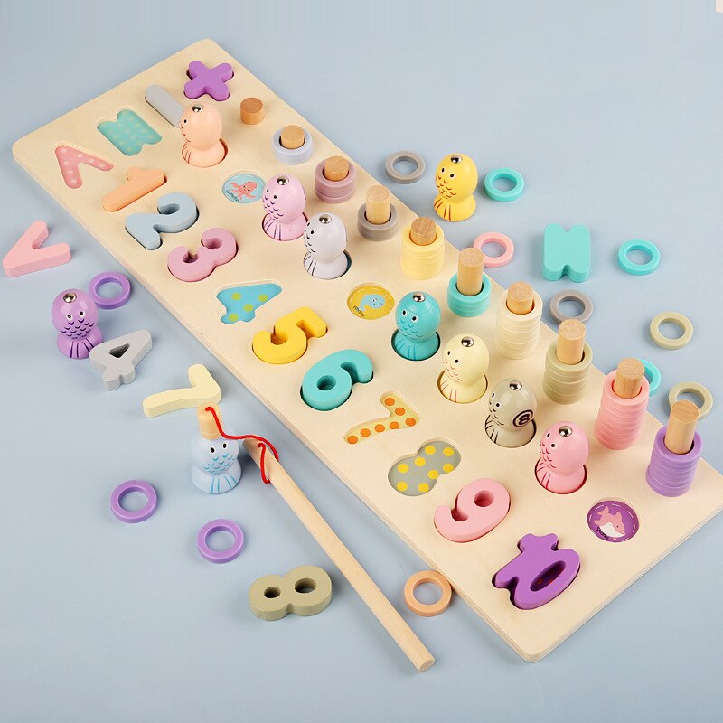 Fishing Pairing Memory 3 in 1Game Fun Block Board Game Educational Color Cognitive Ability Toys For Children Kids