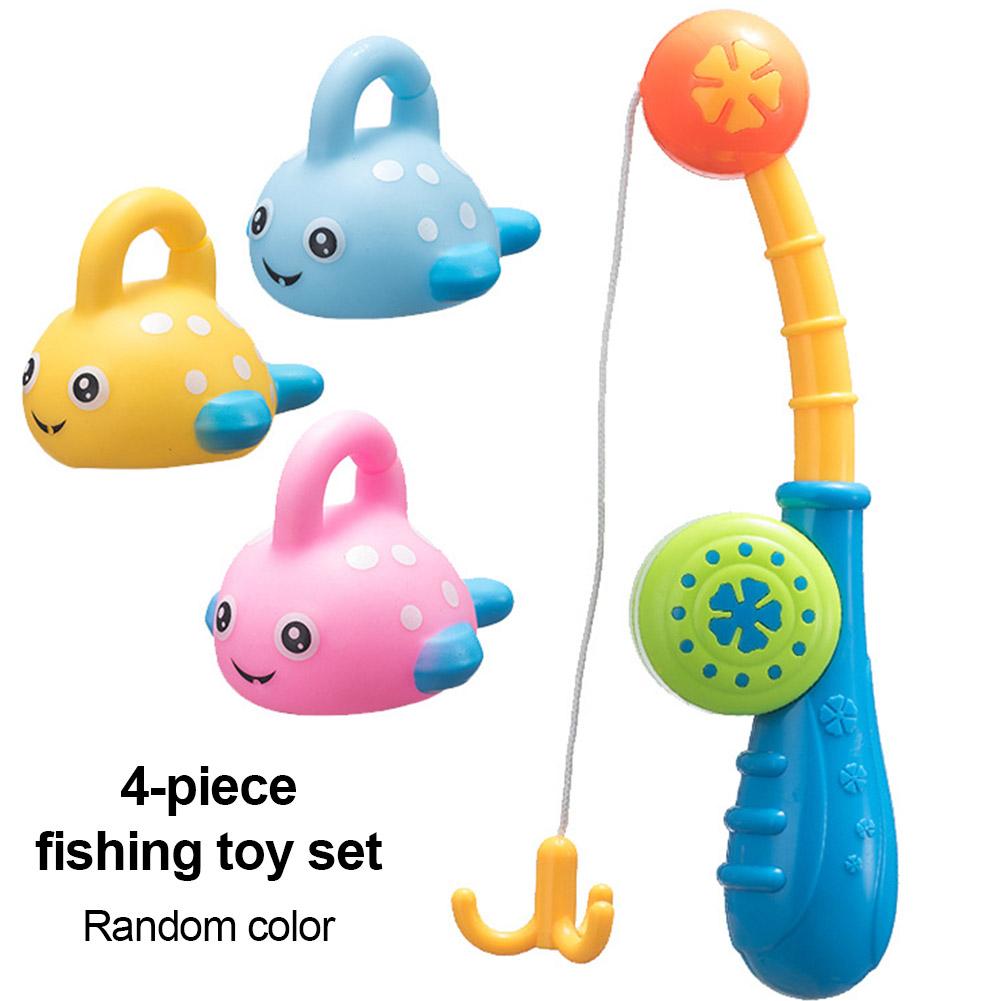 Kids Bath Toys Set Bathtub Fishing Game Water Toys Colorful Floating Fish with Hook Pole for Toddler Baby Boys Girls