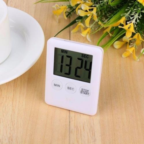 Digital Screen Kitchen Timer Large Display Digital Timer Square Cooking Count Up Countdown Alarm Clock Sleep Stopwatch Clock: Pink