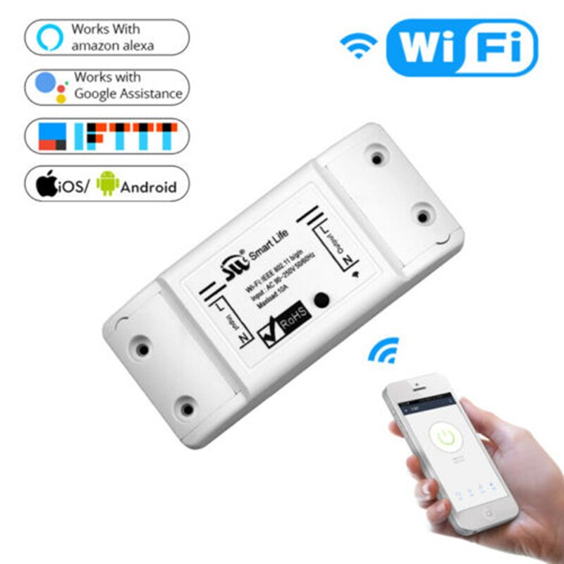 Diy Smart Home Automation Module 10A Wifi Smart Switch Afstandsbediening Draadloze Timer Lichtschakelaar Intelligente Universele