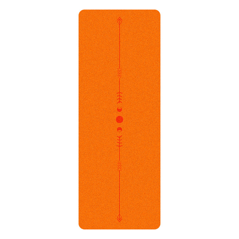 Estera de yoga de 5 mm de grosor con superficie de PU texturizada y base de caucho natural - Estera de ejercicios antideslizante y de alta densidad para el hogar/pilates (Alignm: Naranja