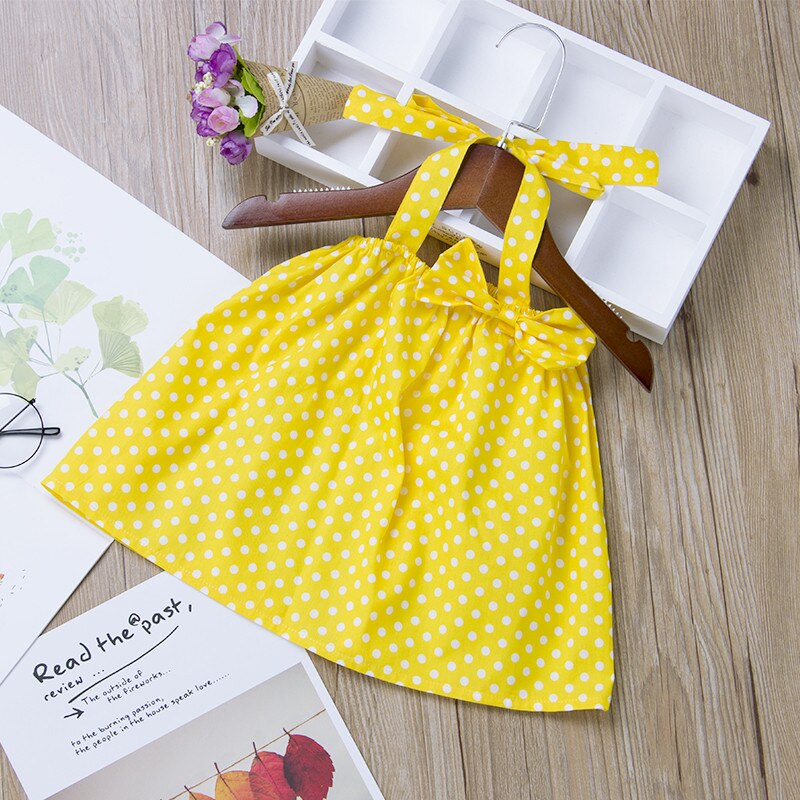 Sommer Nette Kleinkind Baby Mädchen Polka Punkt Weste Ärmellose Halfter Spitze-hoch Panzer Spitzen Baby Mädchen Baumwolle Kleidung Bogen Panzer 6-24 M