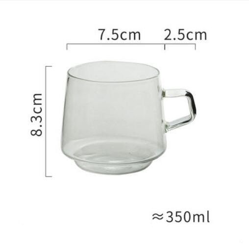Tazza di vetro colorato tazza 350ml resistente al calore ambra blu verde impilabile tazza di vetro tazza da caffè tazza da tè 1pc: Chiaro