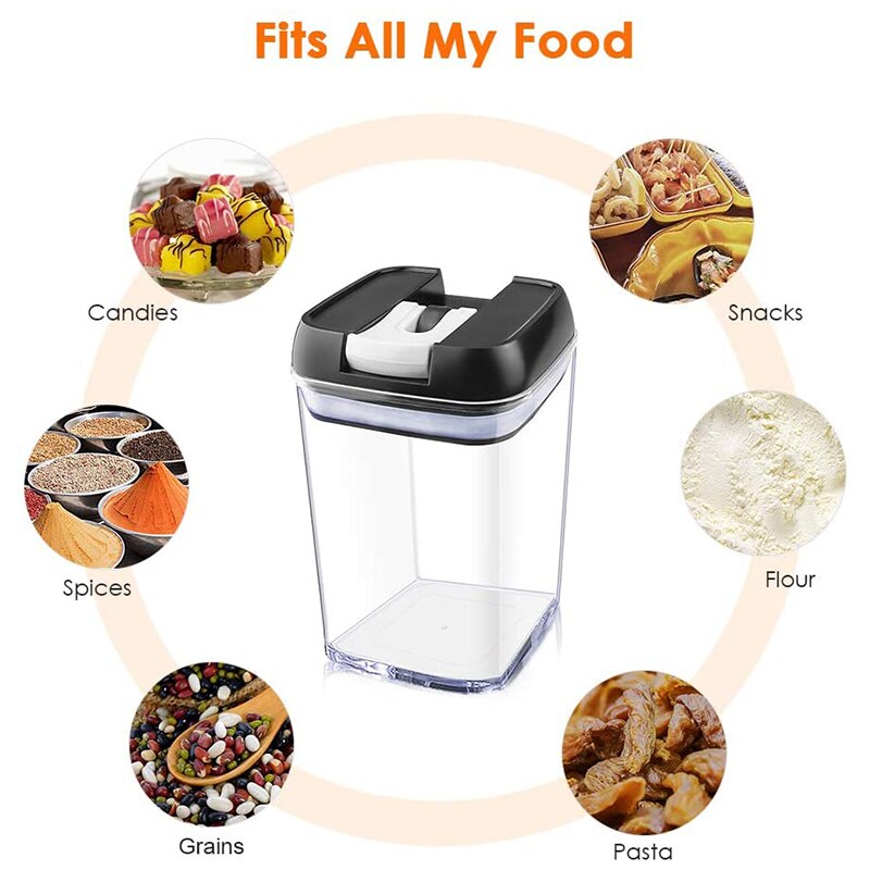 Airtight Food Storage Containers with Lids, 5 Pieces Kitchen Pantry Storage Containers Plastic Cereal Containers