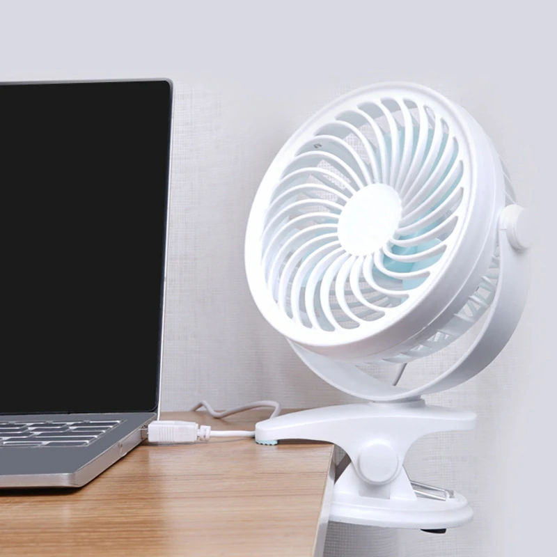 7 Inch Electric Fan Bedside Clip Wall Fan Desktop Student Ventilador Dormitory Table Air Conditioner Household Office Air Cooler: Yellow