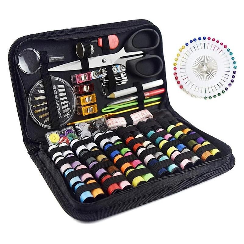 Portable Sewing kit Home Travel Thread Threader Needle Tape Measure Scissor Sewing Kit