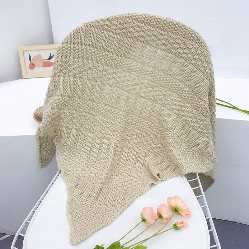 Solid Winter Driehoek Sjaal Vrouwen Gebreide Sjaal Wraps Grote Warme Halsdoek Deken Vrouwelijke Pashmina Ponchos Tippet Voor Dames