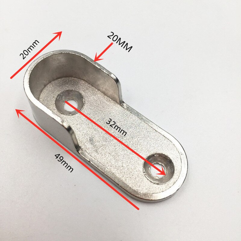 2Pcs Zinc Alloy Clothes Hanging Rod Holder Fitting Flange Closet Hang Support Tube Bracket Furniture Hardware Accessories Tool