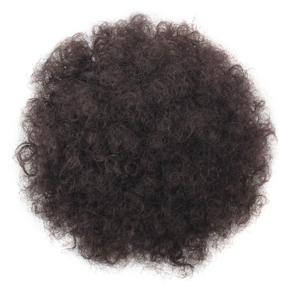Leven syntetisk høj fluffy sort hestehale hårnåle snoretræk kort fiber krøllet hår hestehale til sorte kvinder: 4