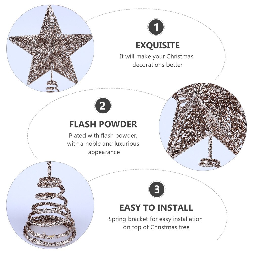 1pc kerstboomstertoppers, decoratiebenodigdheden voor kerstboomversiering