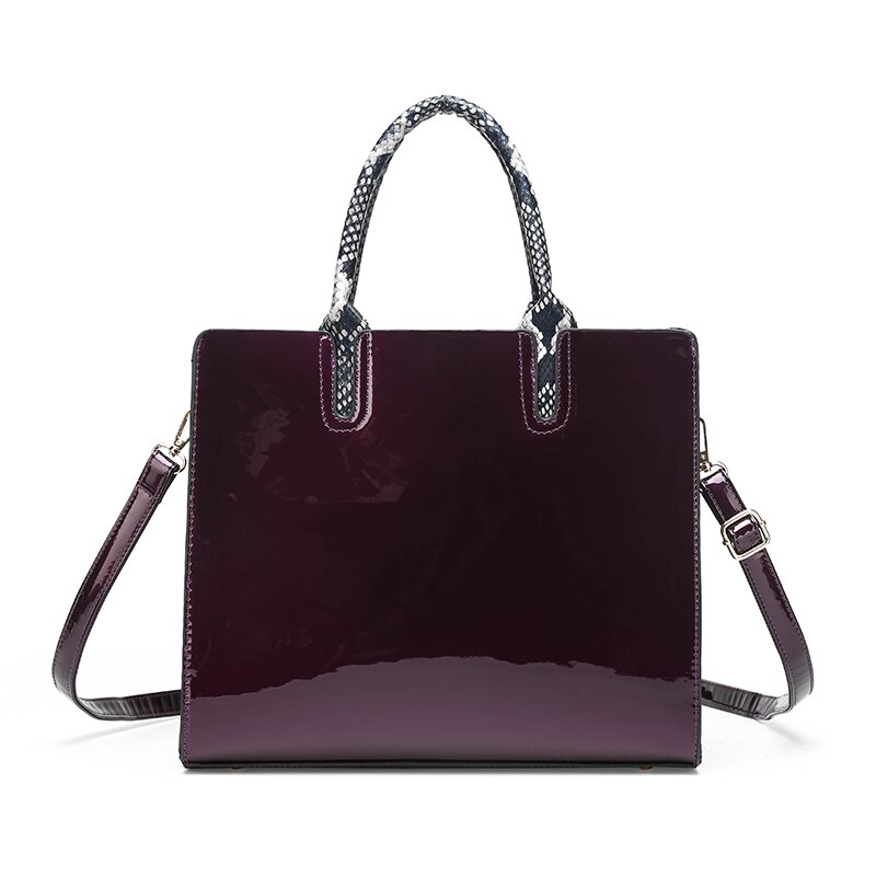 Women's PU Leather Handbag Set - 3 Piece Tote & Shoulder Bag - Large Capacity