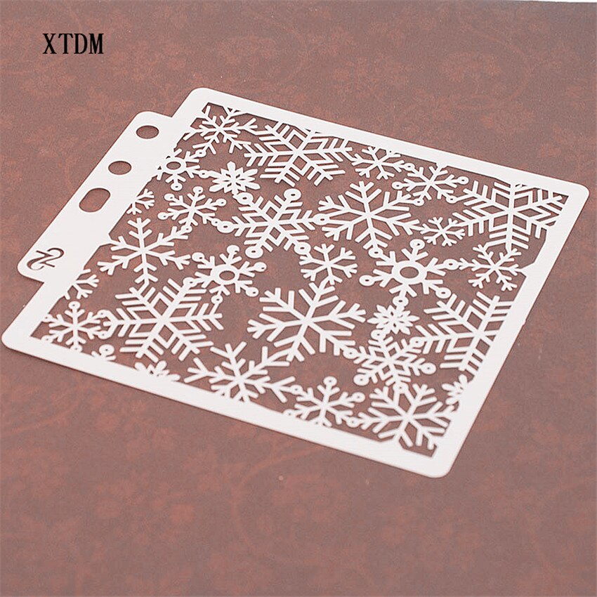 Sneeuwvlok Mold Shield Diy Cake Plakboek Stencils Hollow Versieringen Afdrukken Kant Heerser Valentijnsdag