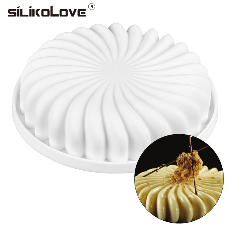 SILIKOLOVE Ronde Siliconen Cakevorm Spiraal Cake Mallen Voor Bakken Food Grade Siliconen Mousse Dessert Mallen Grote Cakevorm