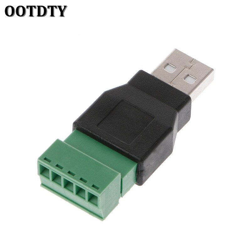 OOTDTY USB Female To Screw Connector USB Plug With Shield Connector USB2.0 Female Jack USB Female To Screw Terminal