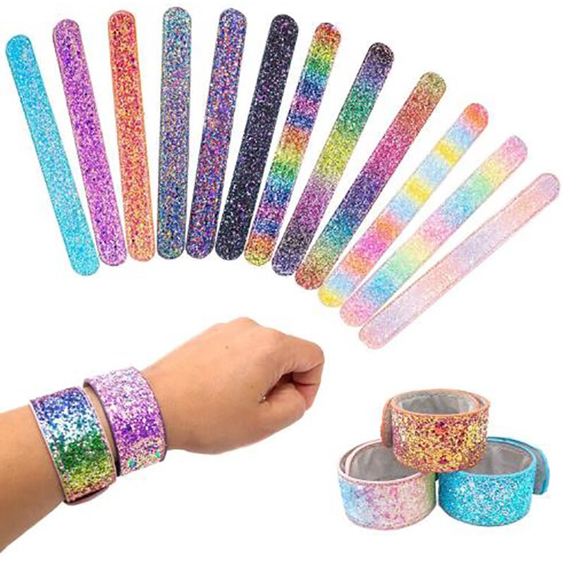 2Pcs Magic Sequins The Mermaid Reversible Sequin slap Bracelets bracelet for girls girl party favor Christmas