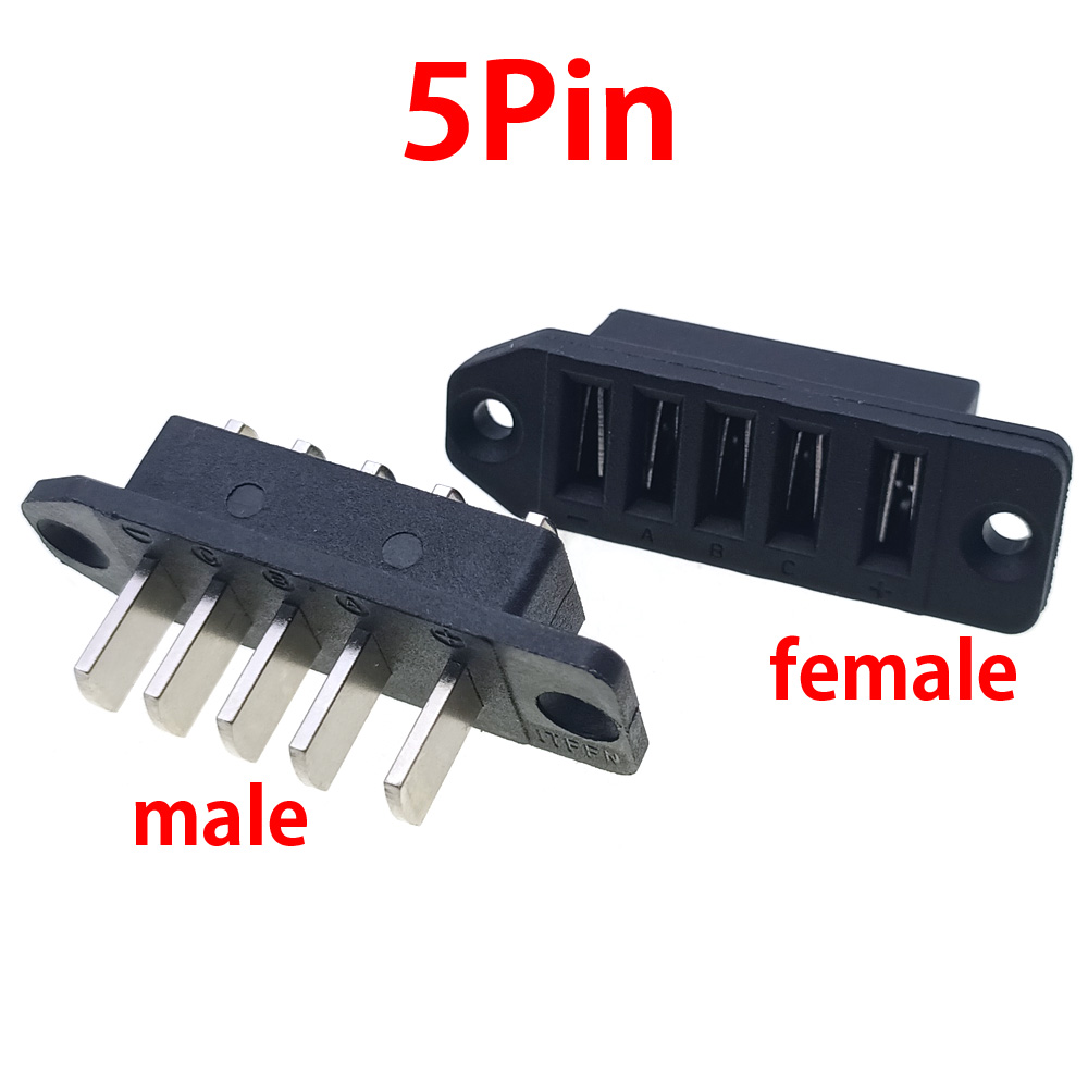 High Current Electric Car Power Connector 15A Power Connection Plug-in Battery 3Pin 4Pin 5Pin Male Female Sockets with ear: Silver