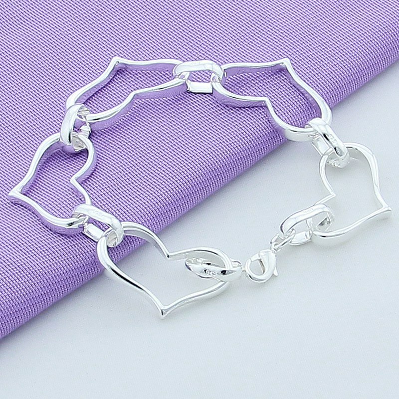 Mode Romantische Hart Armband Zilver 925 Sieraden Vrouwen Armband Fijne Sieraden