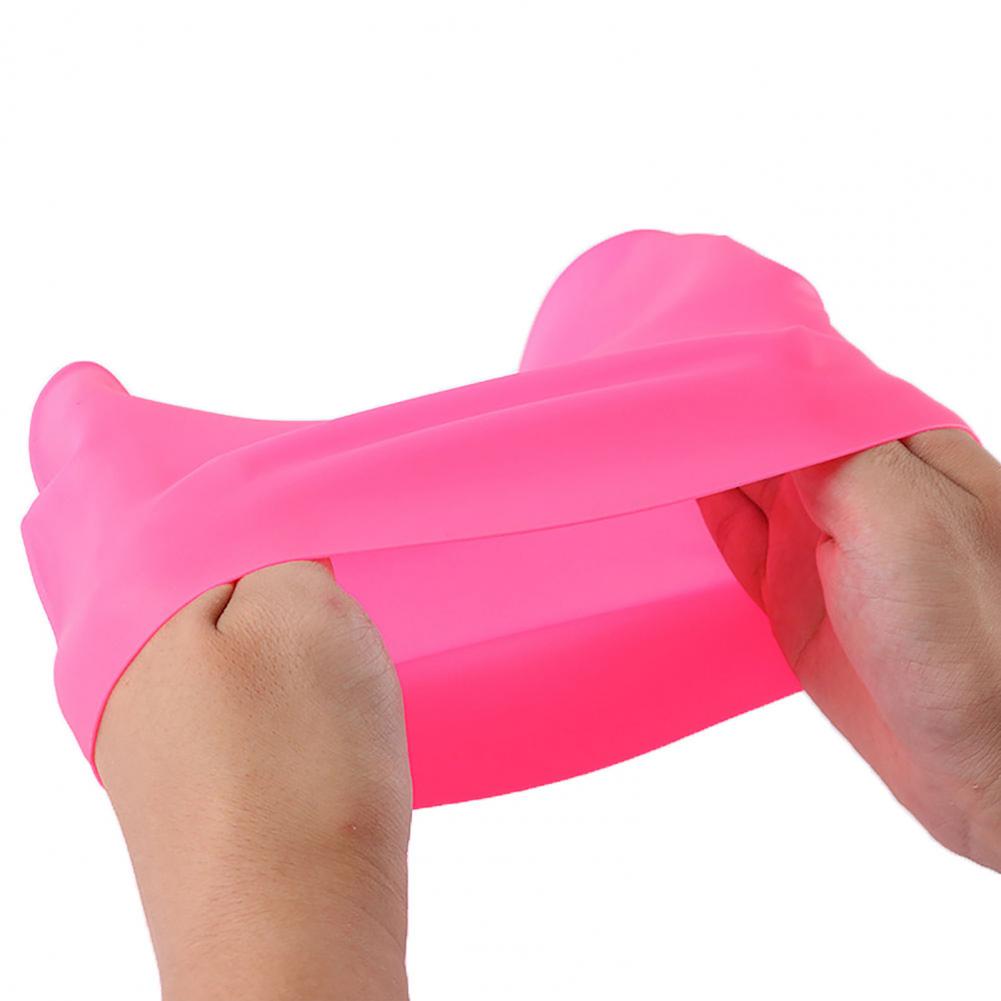 Elastic Silicone Waterproof Swim Cap Elastic Put on Easily Silicone Silicone Swimcap Long Hair for Training
