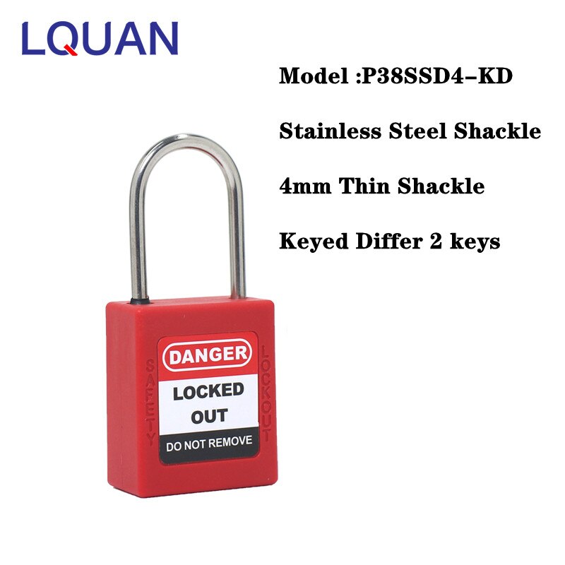 Serrure de sécurité industrielle, toutes sortes de cadenas en plastique ABS, corps LOTO: P38SSD4-KD