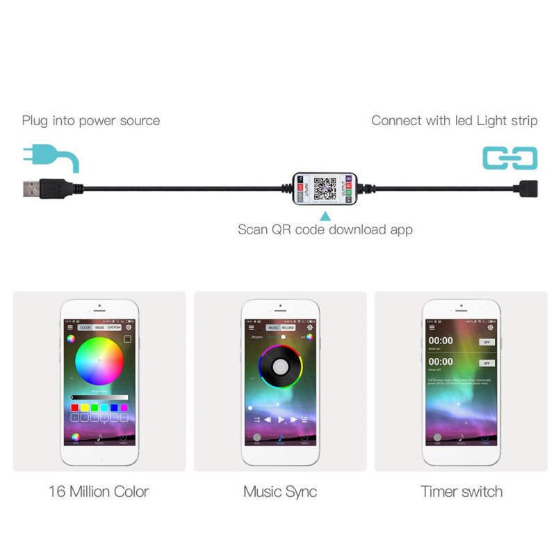 Draadloze bluetooth led-dimmer afstandsbediening  dc5-24v telefoon app verbinding controle voor rgb-lichtstrip tijdschakelaar