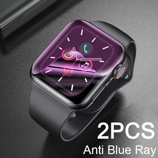 Protector de pantalla completo de hidrogel para Apple Watch Series SE 6 5 4 2, película protectora para 38mm, 42mm, 40mm, 44mm, sin vidrio templado: Anti Blue Ray / 44mm for series 4 5