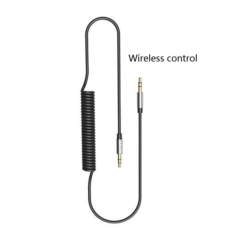 Câble Audio auxiliaire, Jack 3.5mm mâle à mâle, câble à ressort, adapté aux écouteurs de voiture, haut-parleurs: BLANC / 1,5m