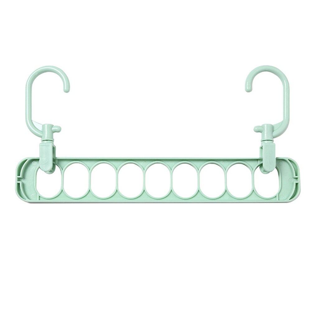 Cintre multi-fonction pliant à 9 trous, cintre rotatif pour vêtements, penderie, séchage de vêtements, organisateur de maison: green