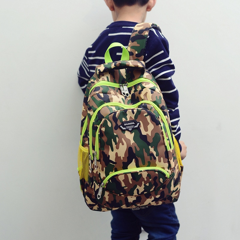 Bambini Sacchetto di Scuola di Nylon Studente Camouflage Ortopedico Da Viaggio Zainetto Alunni Zaino Adolescente Ragazzi Primaria Mochila Bookbag