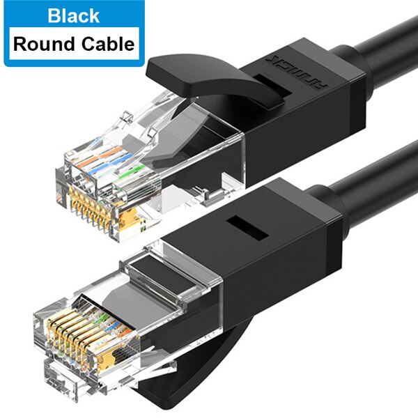 Anmck cavo Ethernet RJ45 Cat6 cavo Lan UTP CAT 6 RJ 45 cavo di rete cavo Patch per computer Desktop Router Modem portatile: Round Cable - Black / 3m