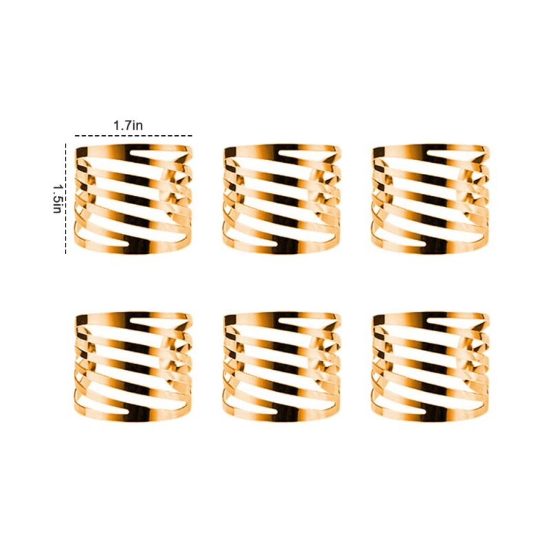 6Pcs Terug Patroon Bruiloft Servetringen Tafel Decoratie Holle Familiebijeenkomsten Dagelijks Gebruik Servet Gesp Houder: A