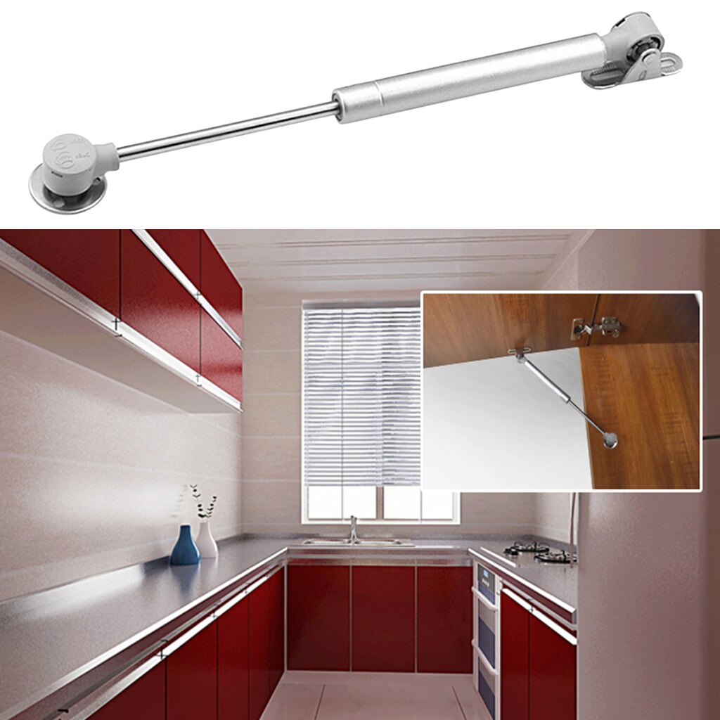 4Pcs Lift Up Lid Support Door Stay Piston Hinge Kitchen Cupboard Silver