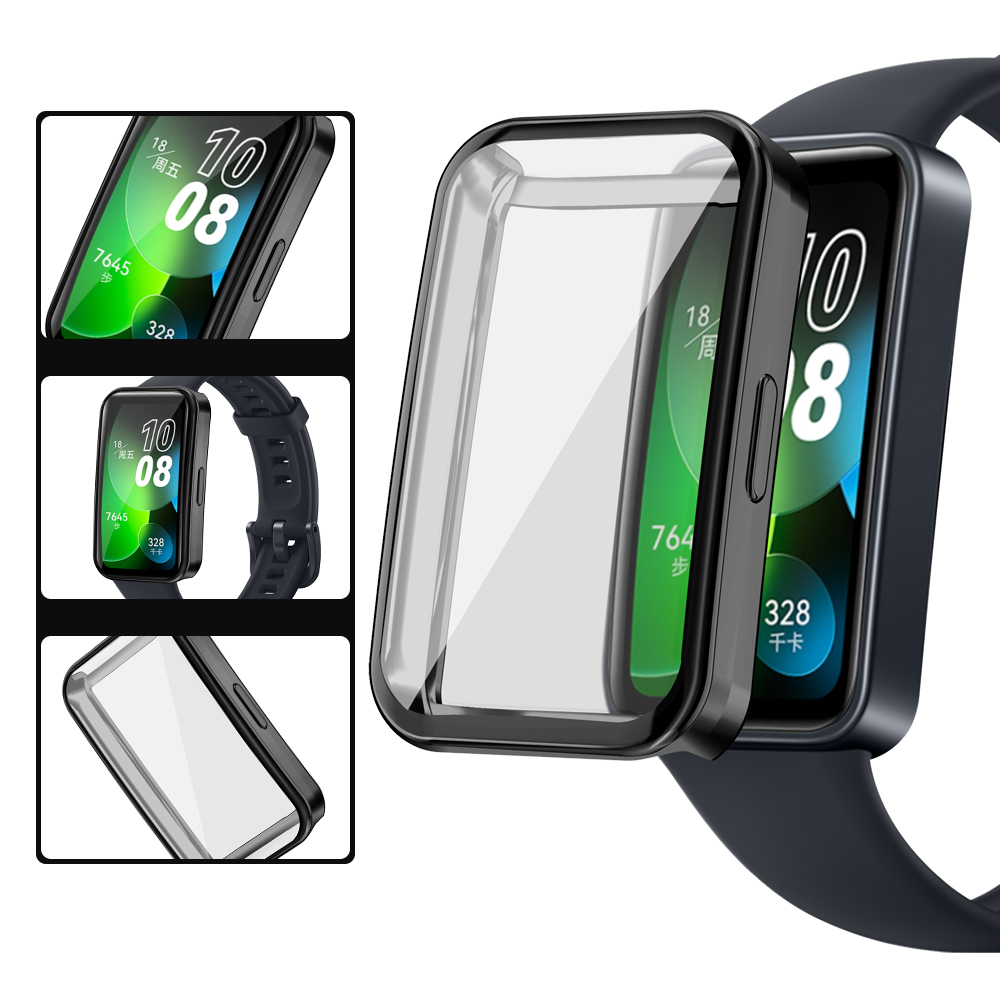 Soft TPU Case For Huawei Band 10 9 8 Shell Frame Bumper Screen Protector Glass Band9 Full Clear Protective Cover