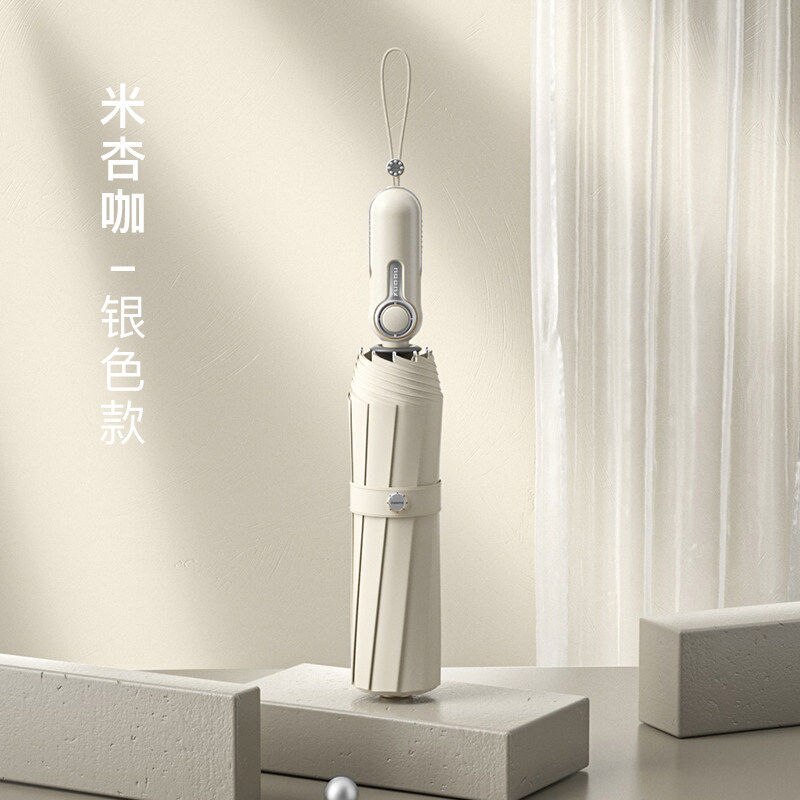 Zuodu parasol wzmocniony wiatroodporny męnarty uczeń przystojny automatyczny składany parasol deszcz lub połysk parasol podwójnego zastosowania: A- srebro