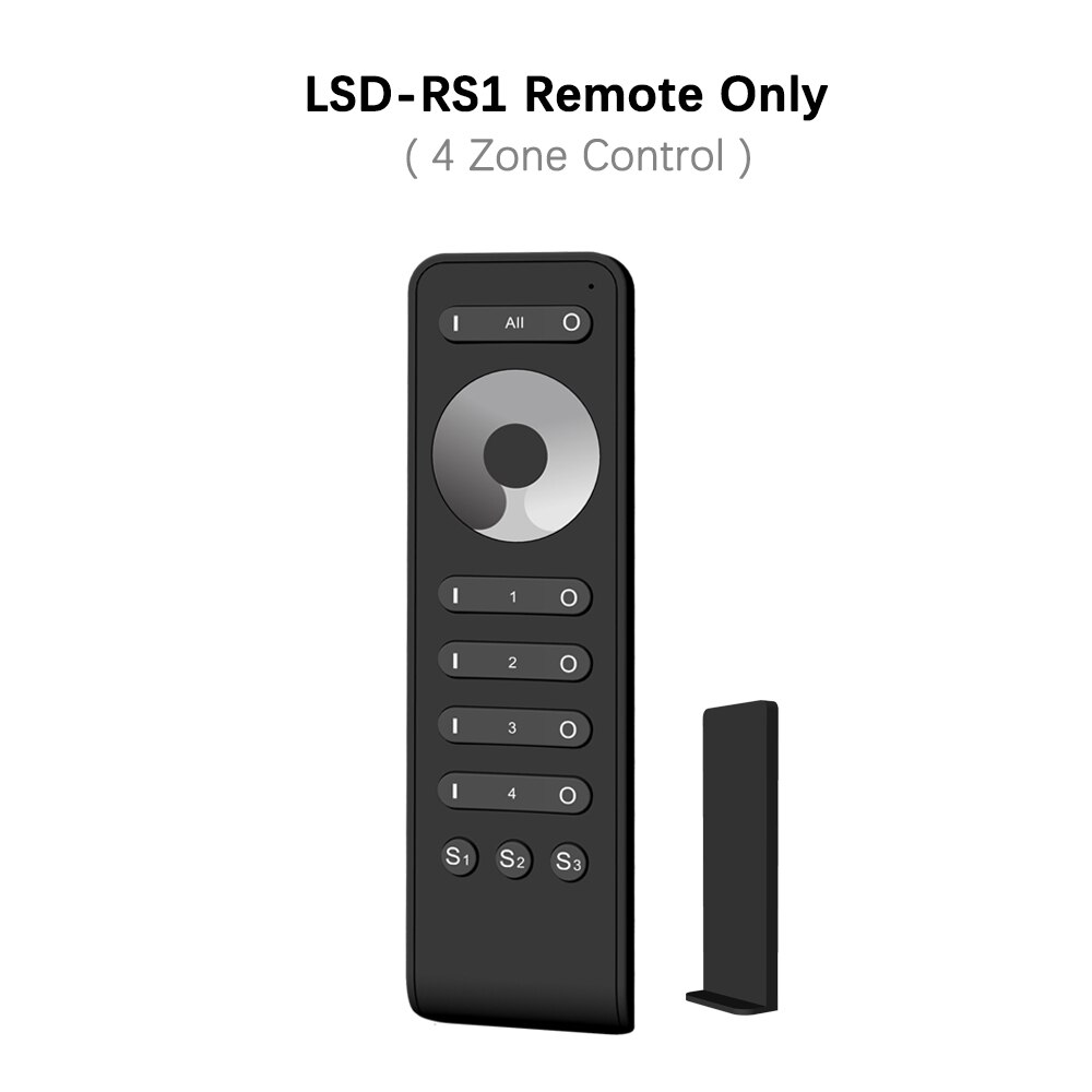 V1-L LED Dimmer 12V 24V 1CH 15A PWM 0-100% Stepless Dimming Switch Wifi RF 2.4G Wireless RF Remote LED Strip Light Push Dimmer: LSD-RS1 Remote Only