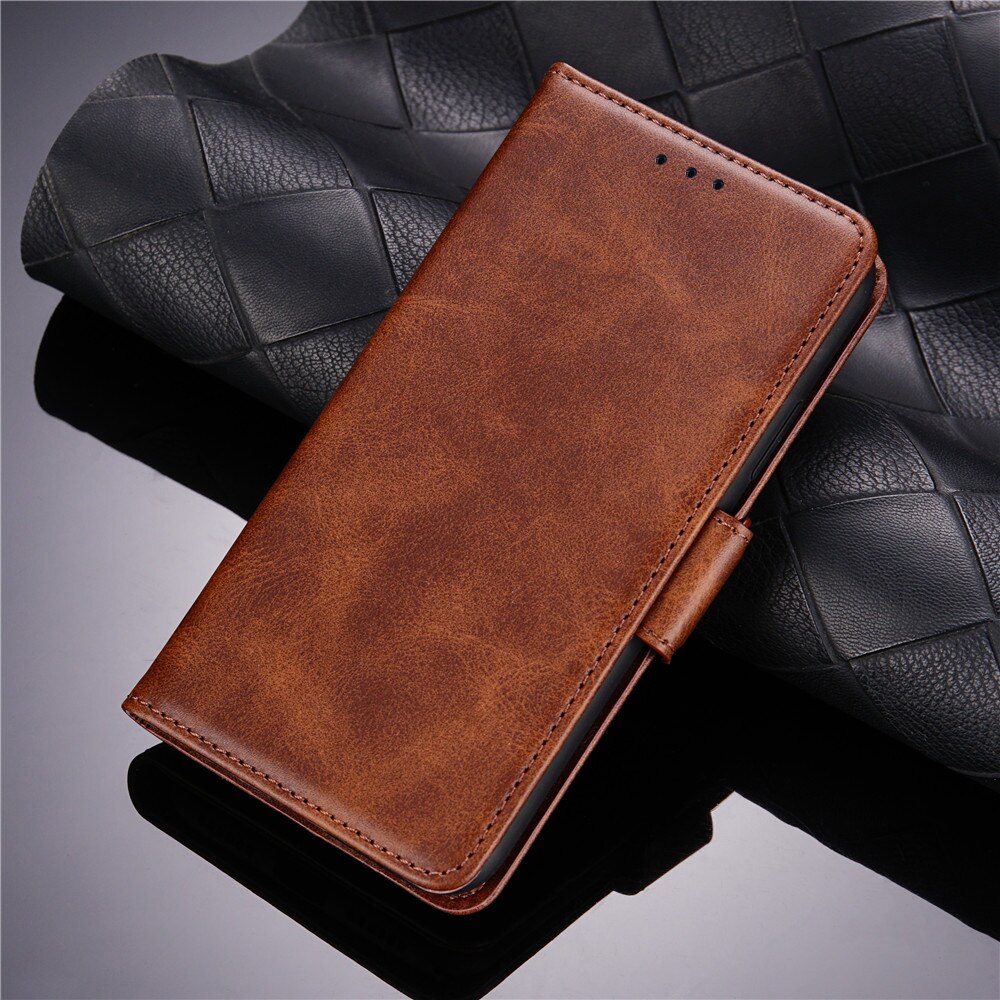 Funda de teléfono de negocios con soporte para Nokia 2,2, cubierta de cartera para coque Nokia 2,2 Nokia2.2, Funda de cuero y silicona de 5,71 pulgadas: Brown