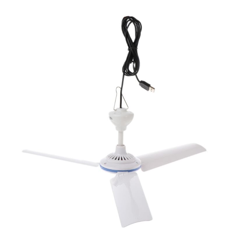 Ventilador de techo de 5V CC, Enfriador de aire para cama portátil USB, Camping, exterior, Mini Camper colgante, colgador de tiendas: A