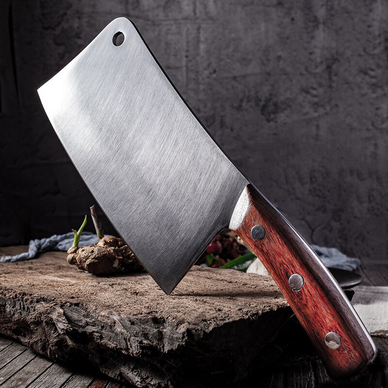 Cuchillo para cortar huesos de acero inoxidable, utensilio de cocina resistente para cortar verduras, carnicero, carne, 8 pulgadas: Default Title