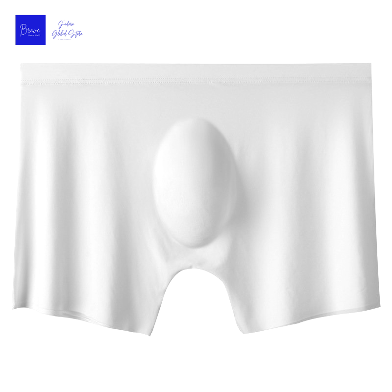 1pc herreboksershorts issilke herretruser sømløse sexy undertøy herretruser truser mannlige antibakterielle pustende truser: Xxxl / beige