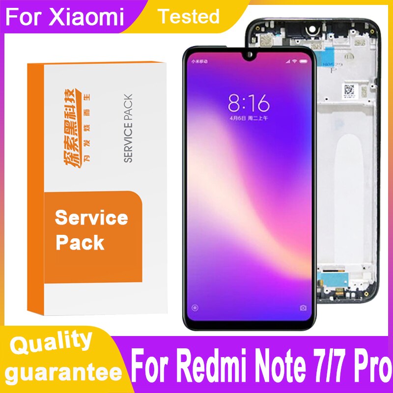 Pantalla LCD de repuesto para Xiaomi Redmi Note 7 Pro, digitalizador táctil de 100% pulgadas, 6,3 probado