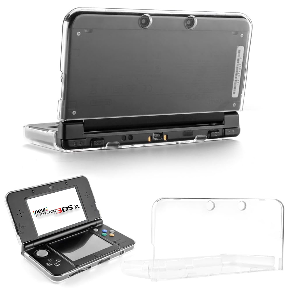 Étui TNP pour modèle 3DS XL LL coque rigide ultra transparente et cristalline sans charnière amélioré]