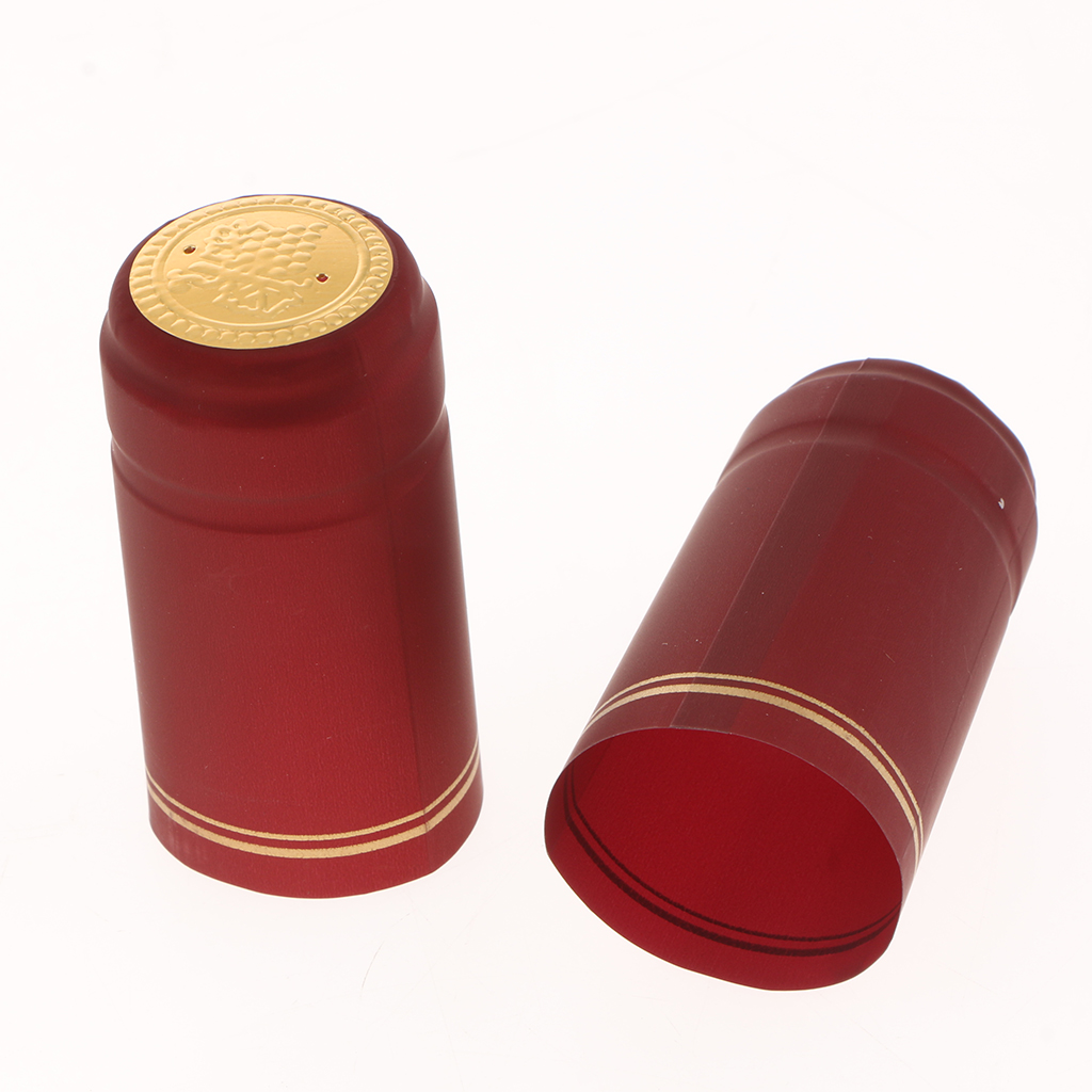 Cápsulas termorretráctiles de PVC 100, tapones retráctiles para vino, botellas de sellados, se pueden sellar y desprender fácilmente con lengüeta desgarradora