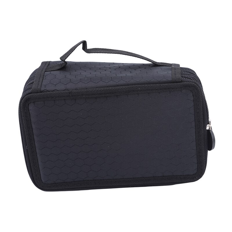 Bolsa de dibujo estropajo multifuncional organizador de lápices estuche de lápiz bolsa de la pluma caja estacionaria con cremallera para la escuela: black
