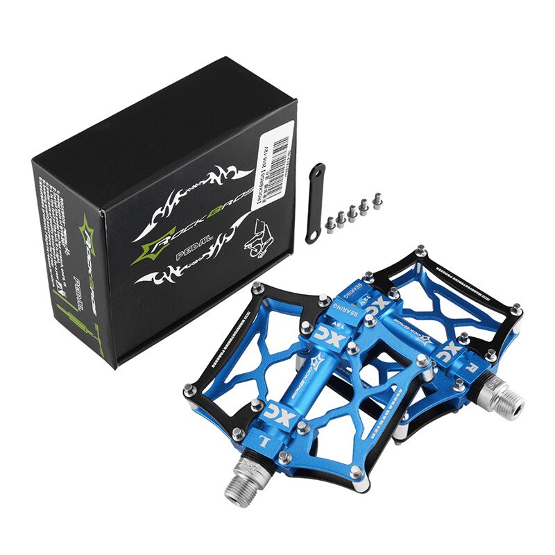 Rockbros cnc sykkel sykkel pedaler fjellpedal antiskli mtb flat pedal sykkel ridning ultralett pedal sykkel sykkel del