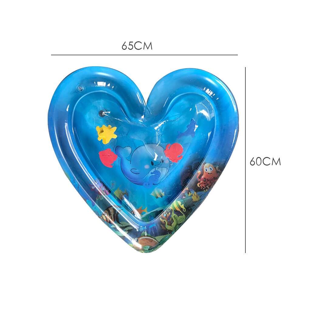 Water Mat Baby Inflatable Patted Pad Baby Inflatable Water Cushion Infant Play Mat Toddler Funny Pat Pad Toys: L 65x60cm