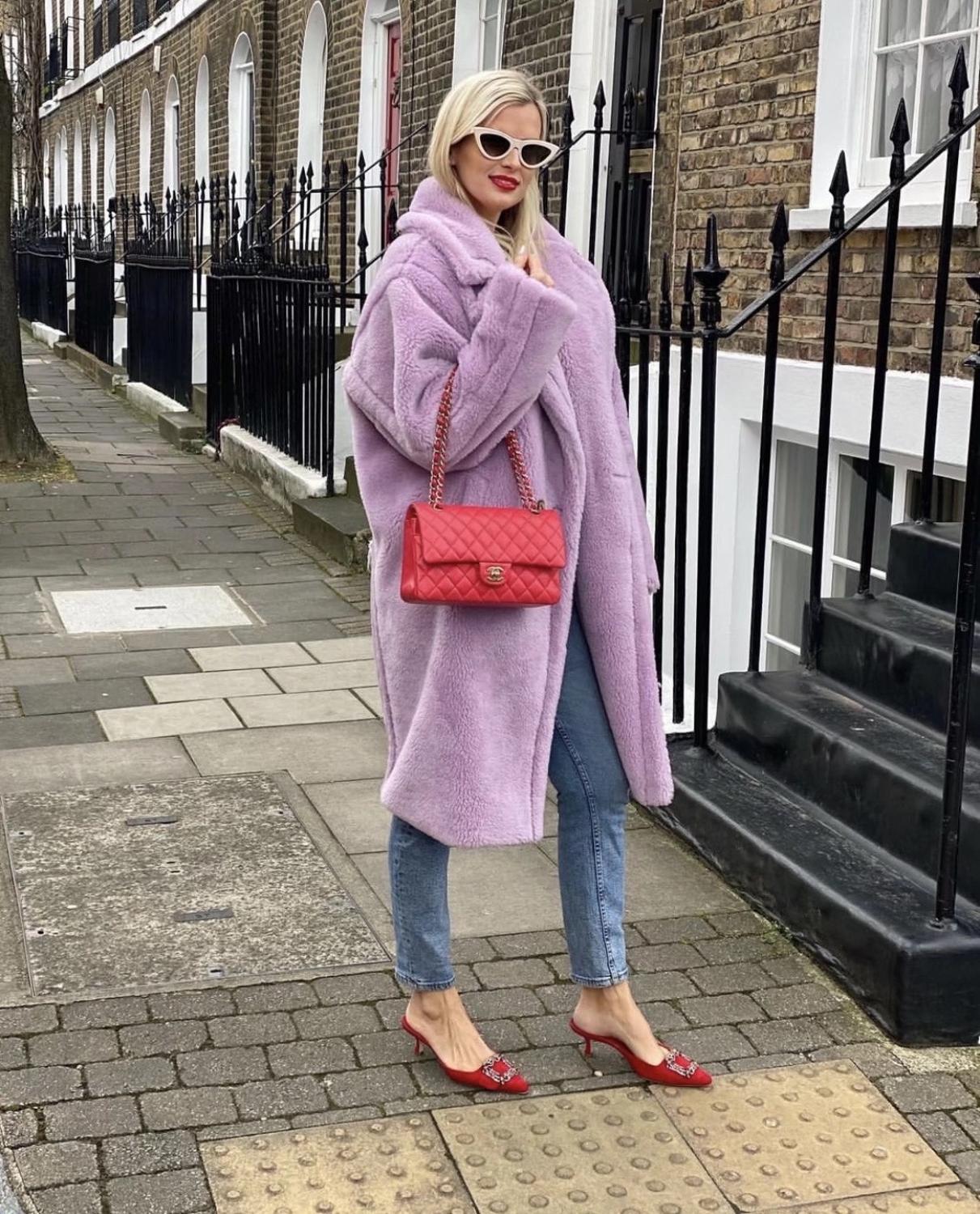 Abrigo largo de piel sintética con cuello con muescas para mujer, Chaqueta larga mullida de borreguito, ropa para mantener el calor, color púrpura, para invierno