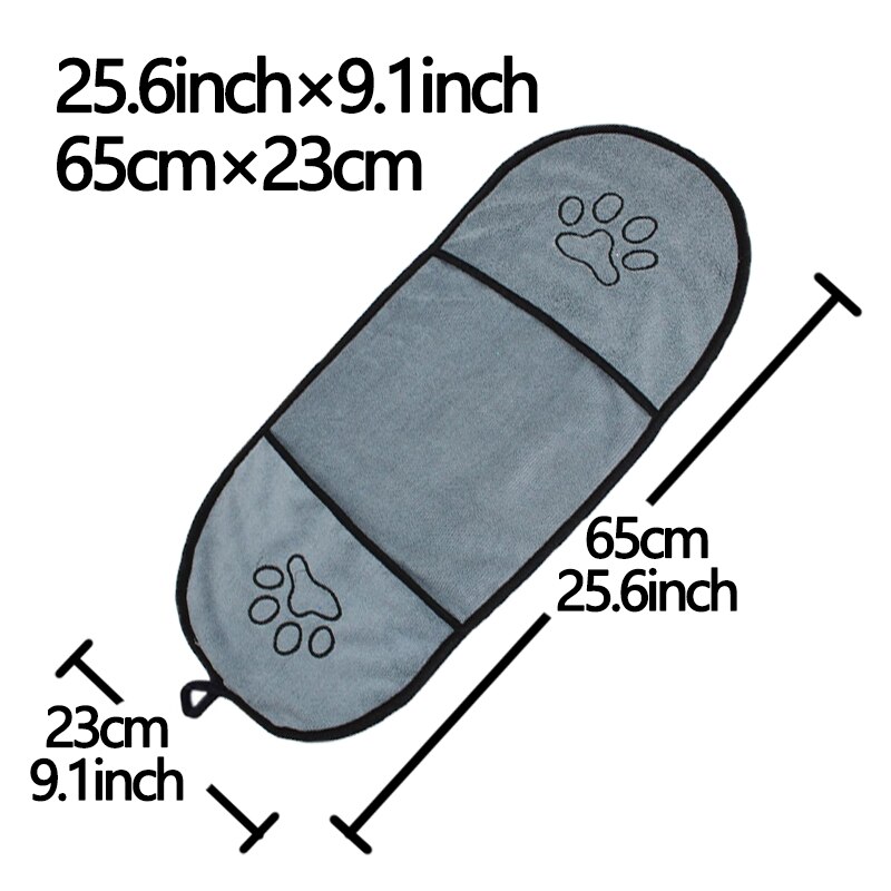 Serviette de bain en microfibre pour petit chat, Ultra absorbante, sèche-linge pour chiots et grands chiens, peignoir, couverture pour chaton avec poche: grey