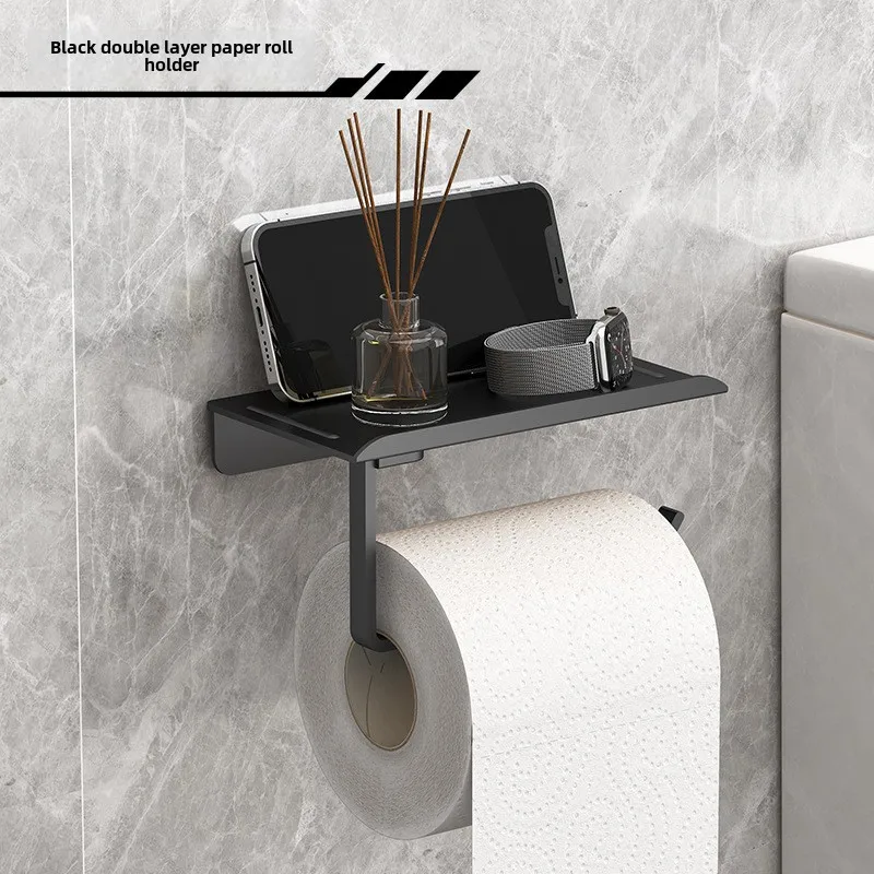 Aan de muur te bevestigen toiletrolhouder met zelfklevende achterkant, geschikt voor toiletpapier, gemaakt van kunststof en eenvoudig te installeren.: Bordeauxrood
